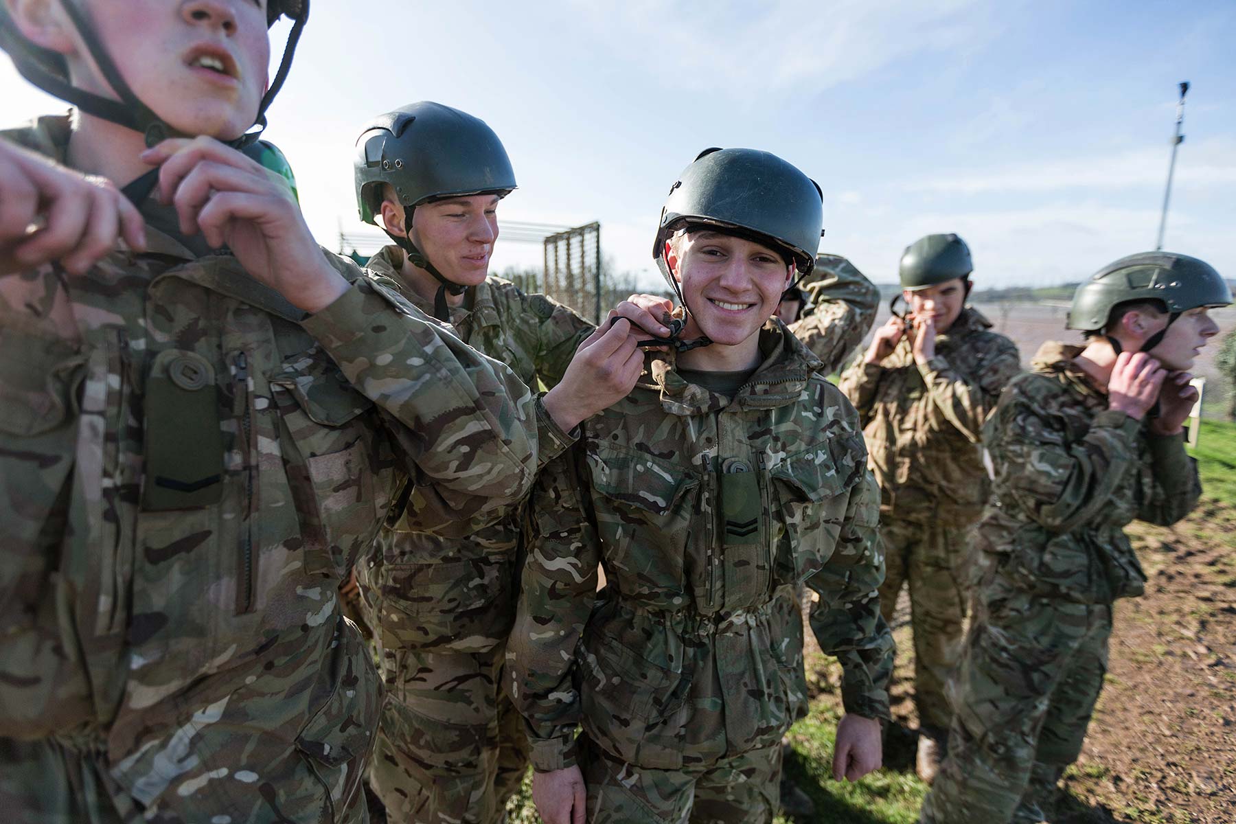 Royal Marine cadets in camouflage for outdoor activity
