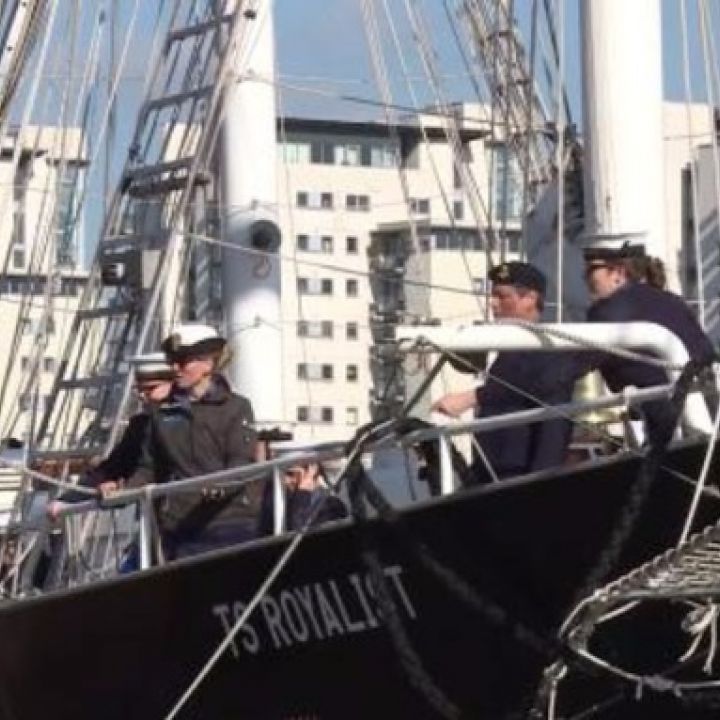 SEA CADETS ON TS ROYALIST INTERVIEWED FOR ITV NEWS