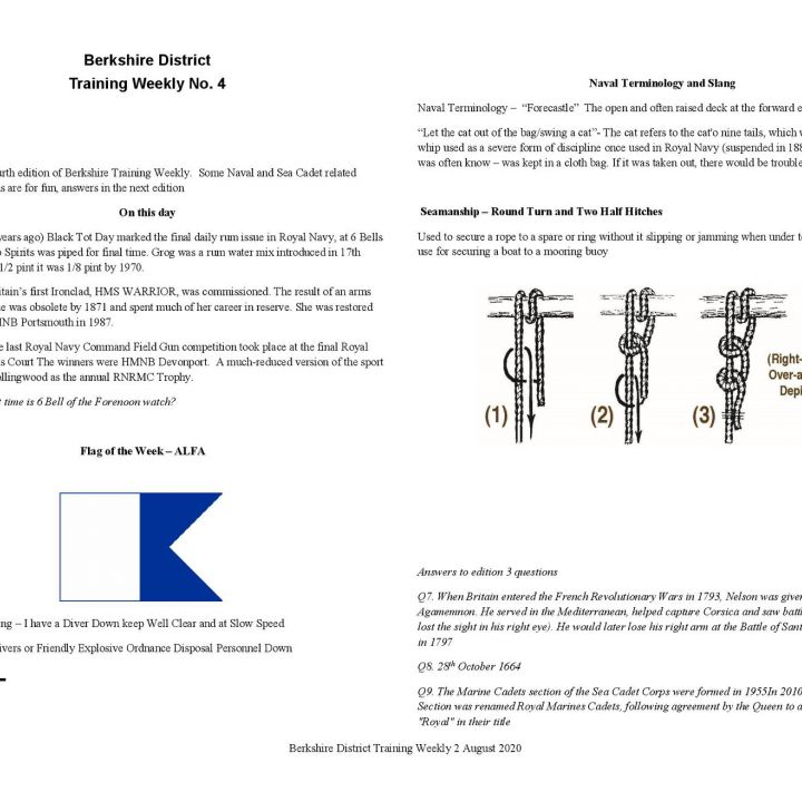 Berkshire District Training Sheets!