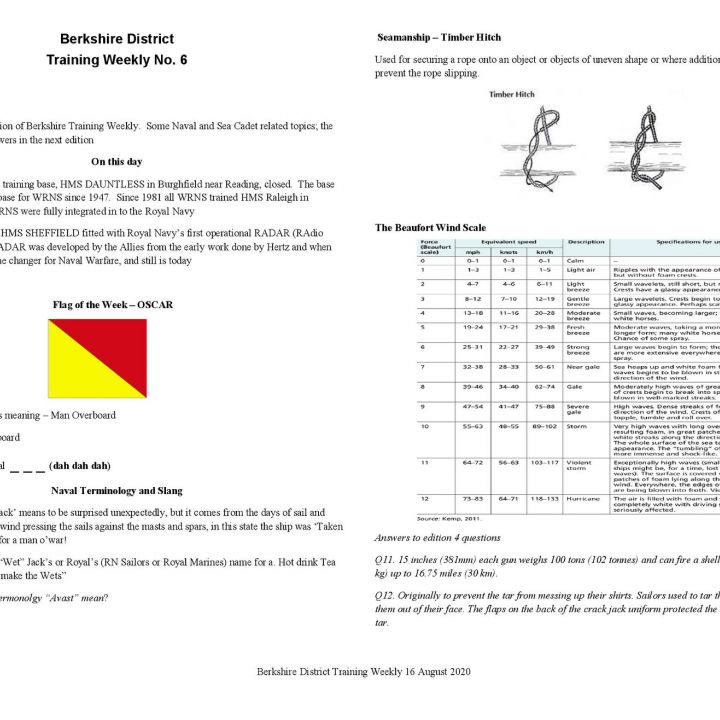 Berkshire District Training Sheets!