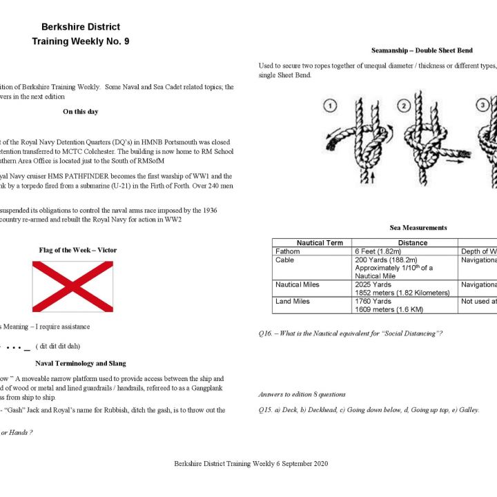 Berkshire District Training Sheets!