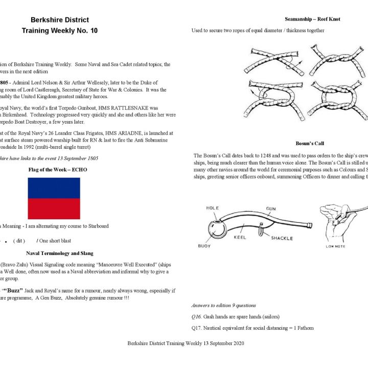 Berkshire District Training Sheets!