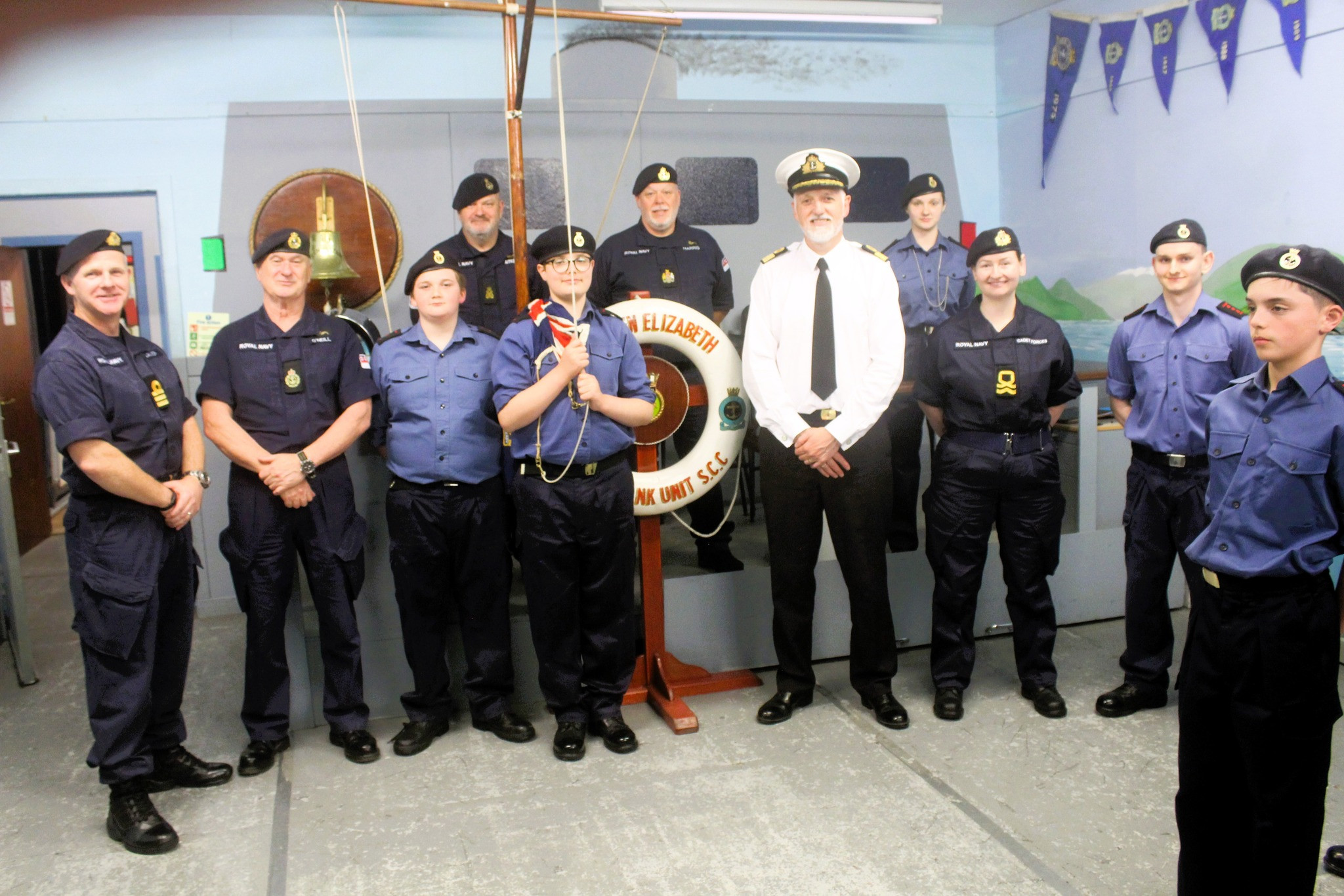 Commodore and RN staff pose for pictures