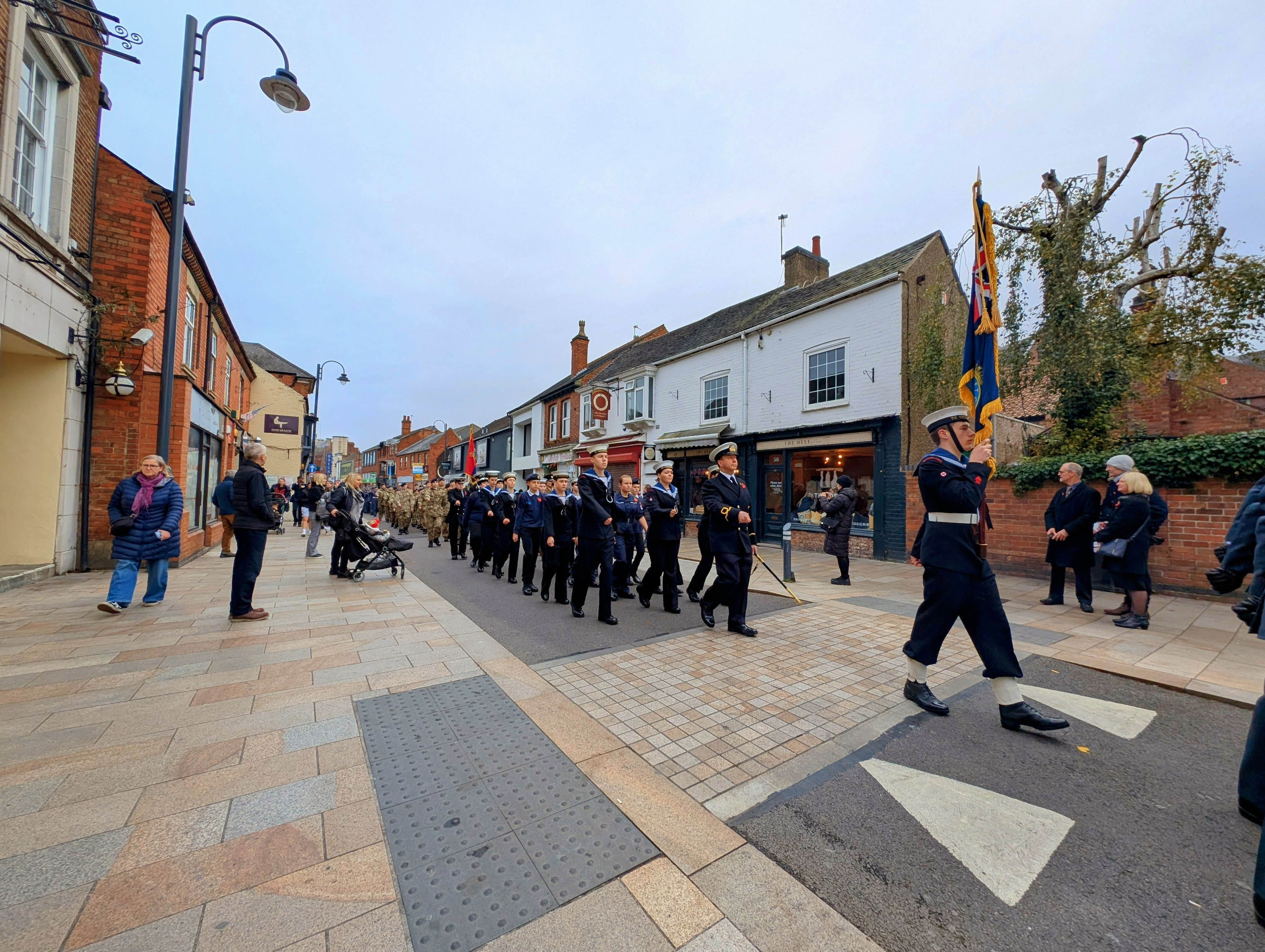 Loughborough Sea Cadets parading through Loughborough town centre